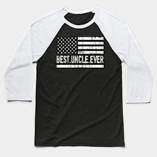 Father's Day Best Uncle Ever with US American Flag Baseball T-Shirt